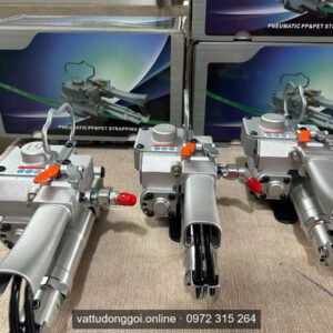 Máy đóng đai XQD-19 cho dây PP và PET, ba máy xếp cạnh nhau
